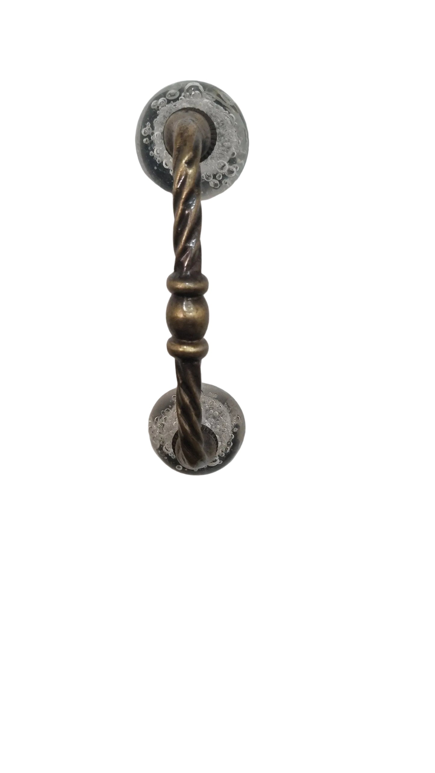 Set of 4 swirl handles wiith glassbbubbles knobs