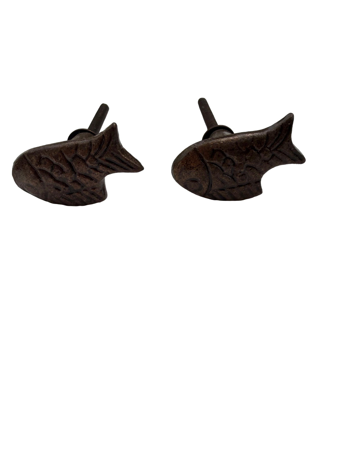 Cast Iron Fish Drawer Knobs – Rustic Cabinet Pulls, Antique Bronze Nautical Hardware