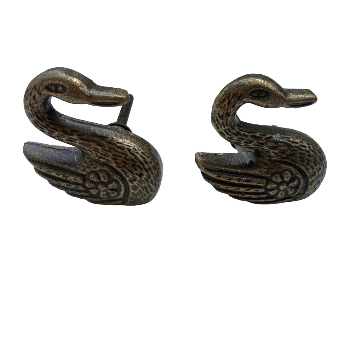 Cast Iron Swan Cabinet Knob – Antique Bronze Rustic Farmhouse Drawer Pull