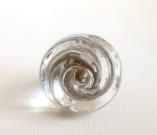 Swirl Glass Furniture Knob - 1.7 Inch