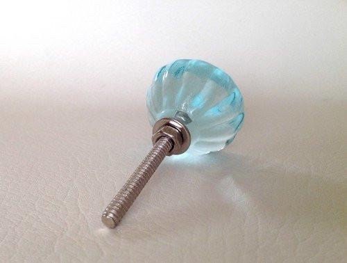 vintage Style Pressed Glass Cabinet Knob with Brass / Stainless Bolts