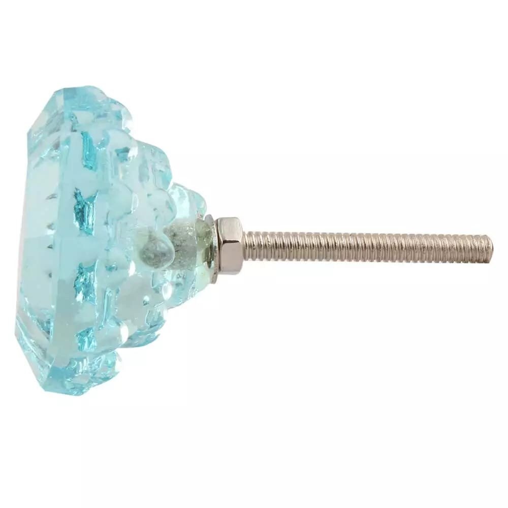 Glass doted glass knob with brass hardware