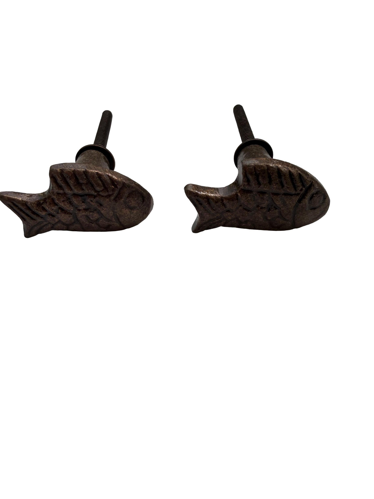 Cast Iron Fish Drawer Knobs – Rustic Cabinet Pulls, Antique Bronze Nautical Hardware