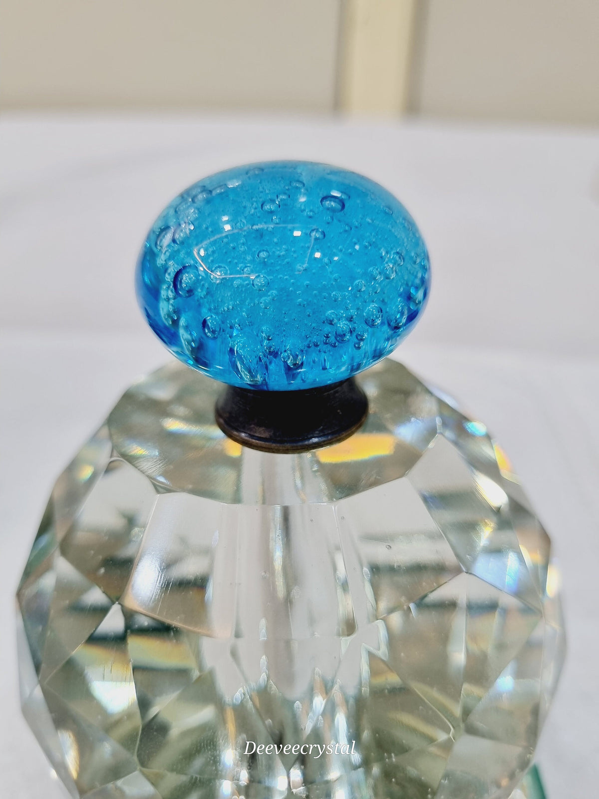 Glass Bubble Knobs with Silver Fittings (1.5 inch)