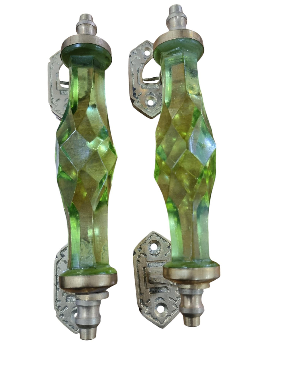 8 Inch Glass Crystal Drawer Pull, Brass Cabinet Handle, Antique Gold Furniture Hardware