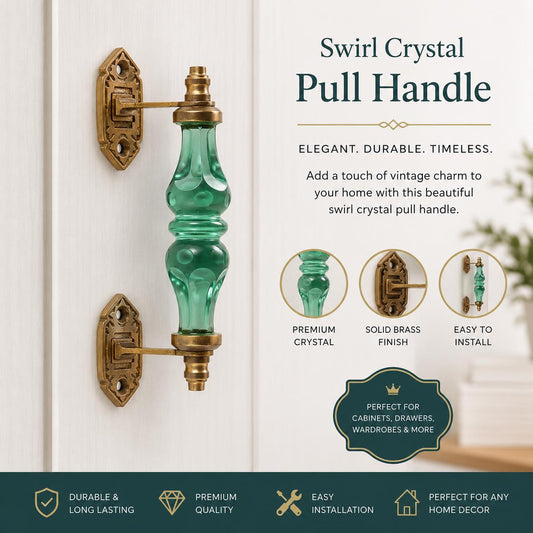 Modern Glass Door Pull Handle Set | Solid Brass Hardware, Chrome Finish
