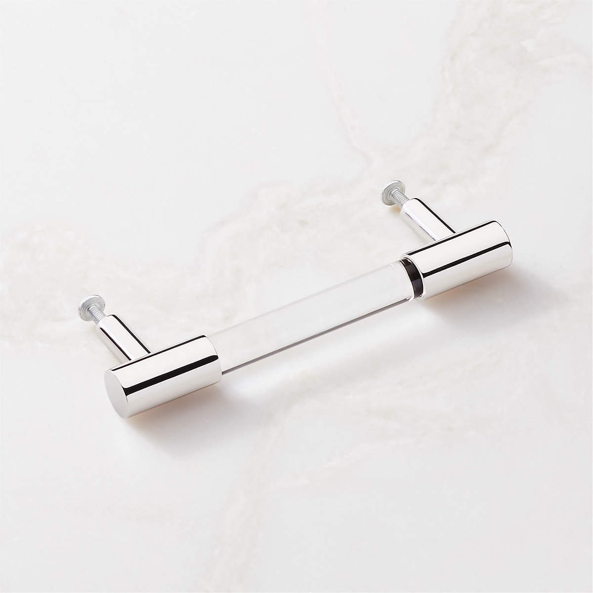 Blush Glass Cabinet Handle with Brass Fittings – Handmade Drawer Pull, Modern Wardrobe Hardware