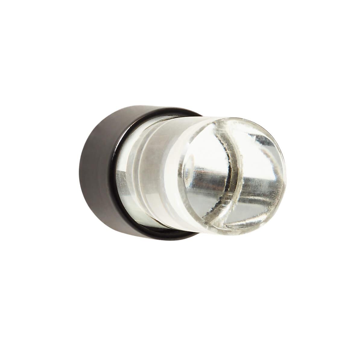 32mm Crystal Glass Door Bolt | Chrome & Black Wall Mounted Door Stop
