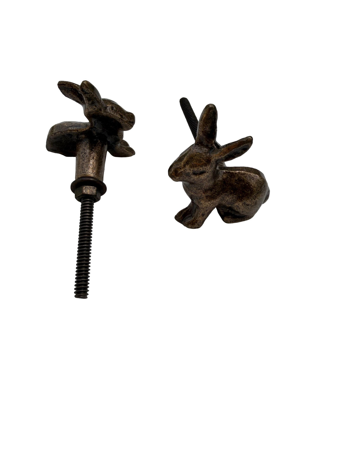 Cast Iron Rabbit Drawer Knob – Antique Bronze Bunny Furniture Pull – Farmhouse Cabinet Handle