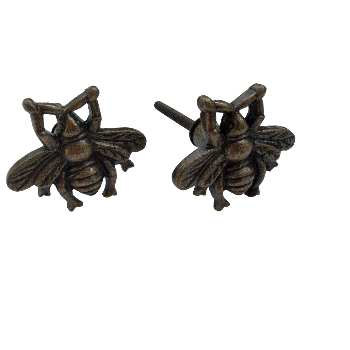 Cast Iron Bee Cabinet Knob – Rustic Bumble Bee Drawer Pull, Antique Bronze Handle