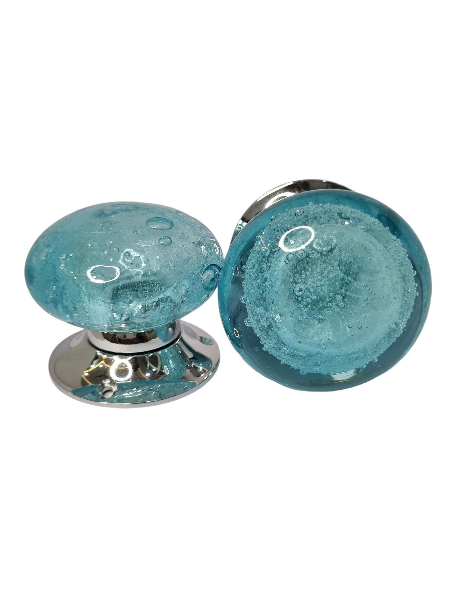 Glass bubbles mortise door knobs