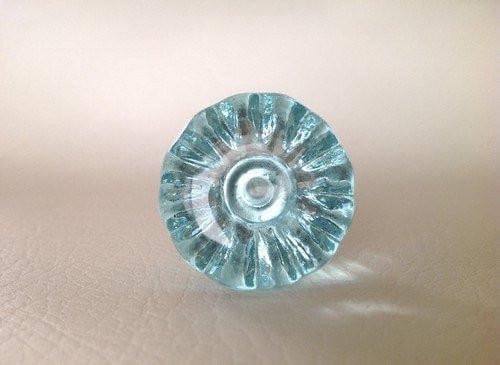 vintage Style Pressed Glass Cabinet Knob with Brass / Stainless Bolts
