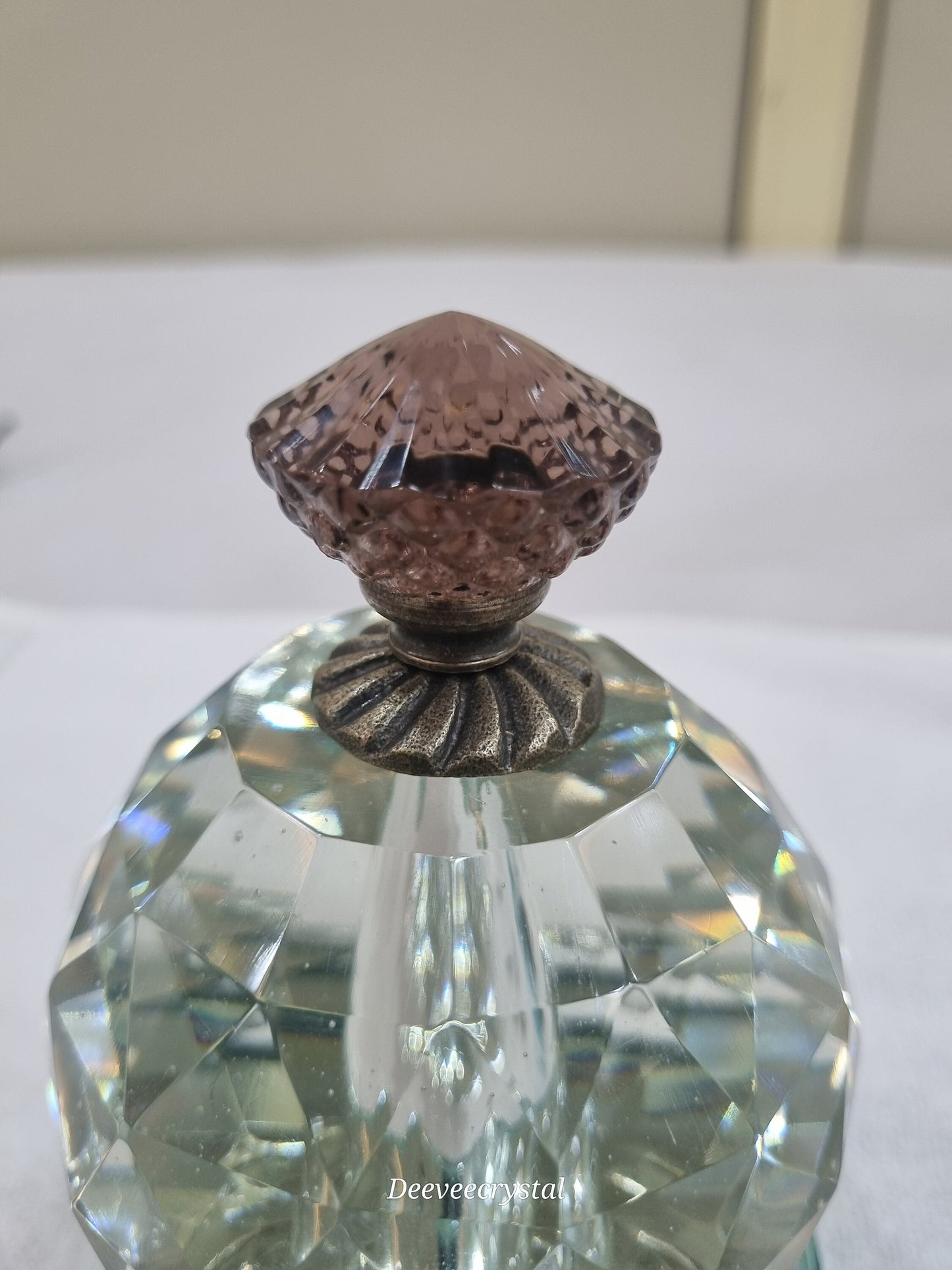Victorian Style Glass Flower Knob - Antique Bronze Finish