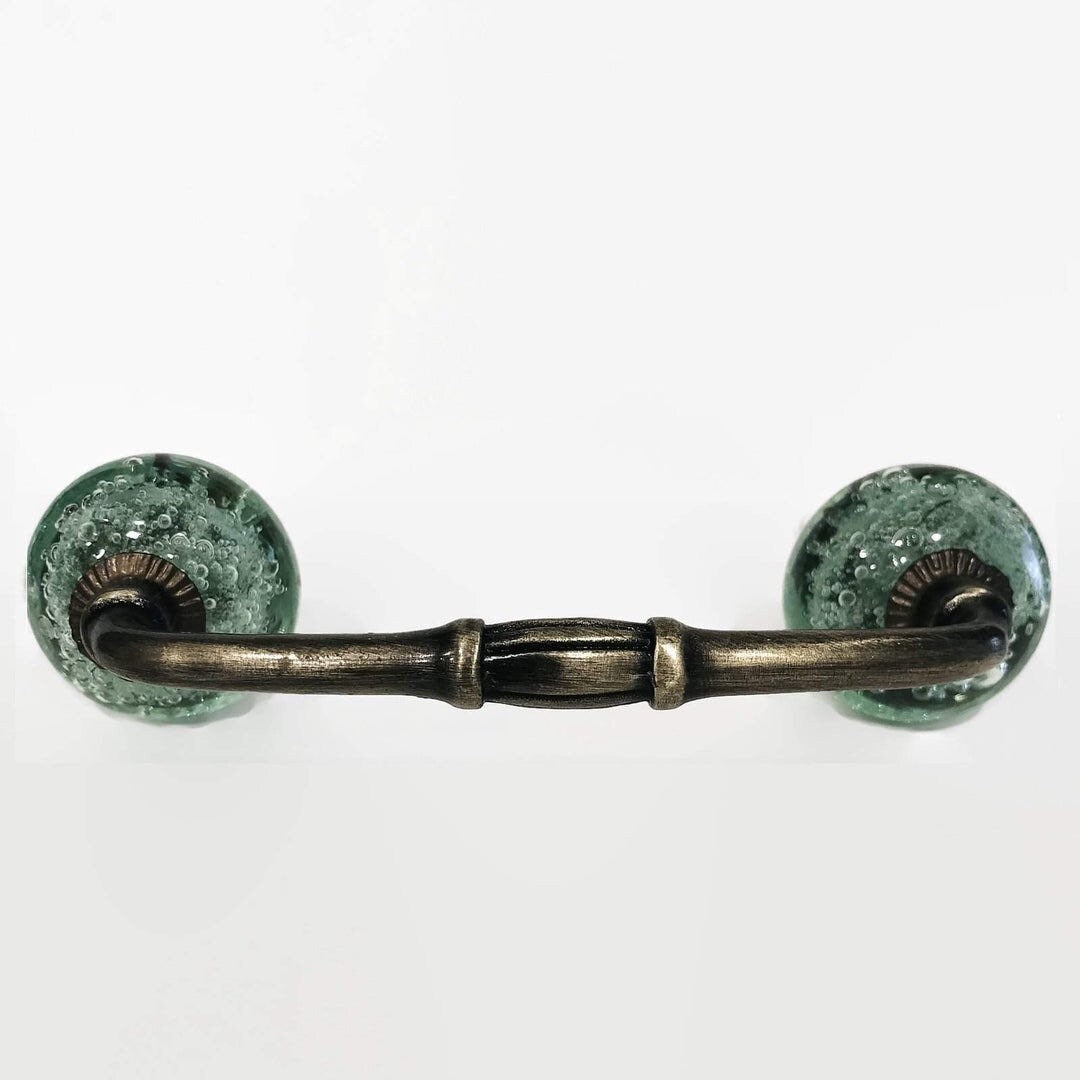 IRON Handle wiith glass bubbles knobs