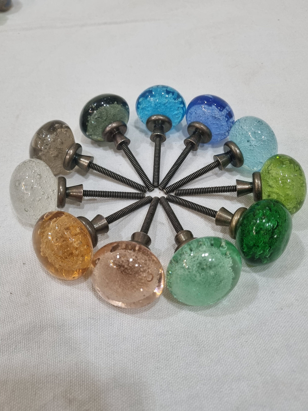 Glass antique long fittings bubbles knobs