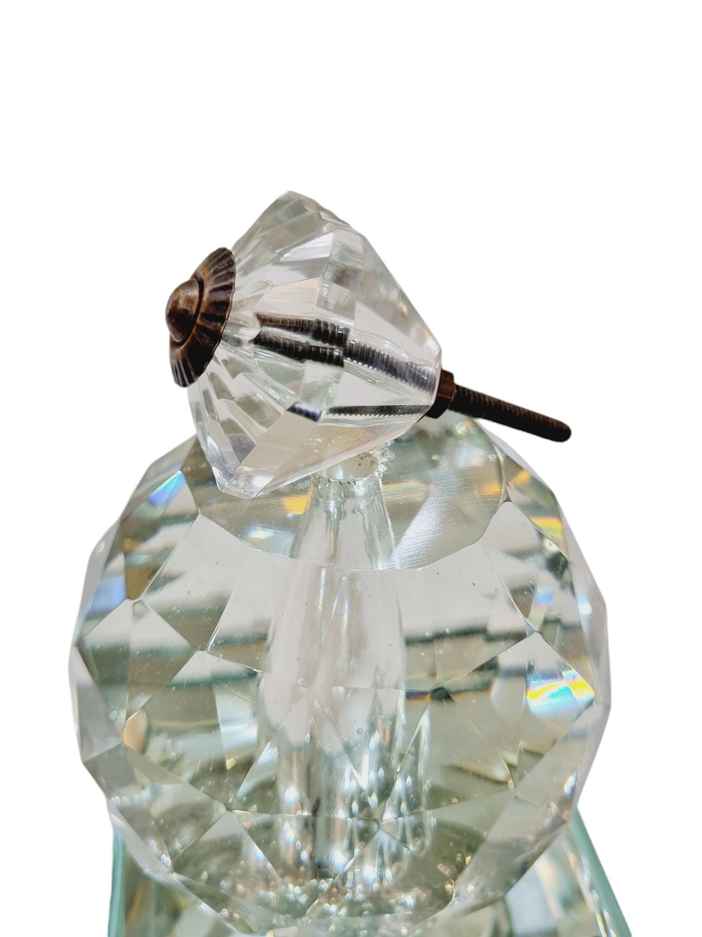 Clear faceted cut glass knobs for cabinets