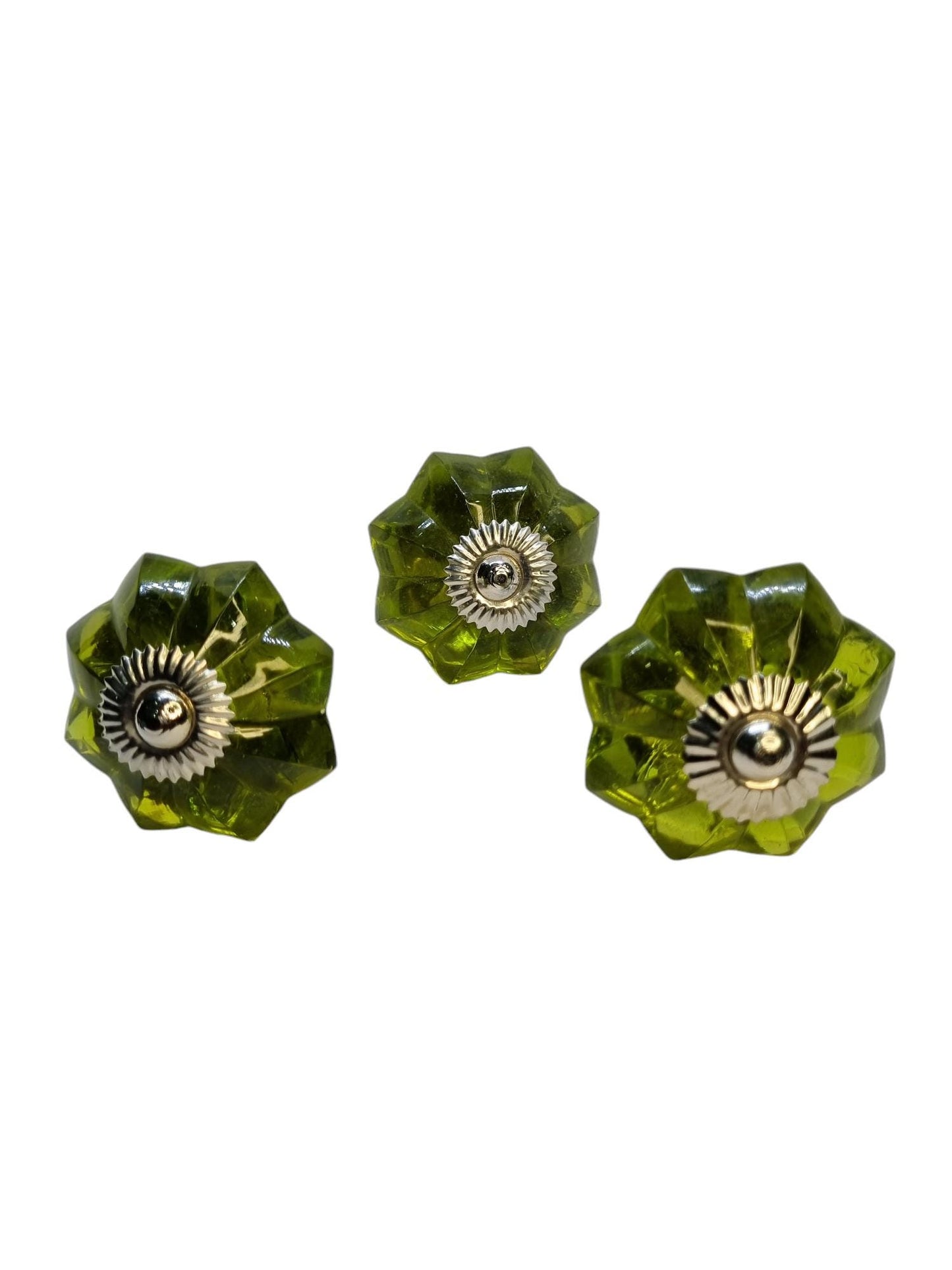 Glass flower cut melon knobs