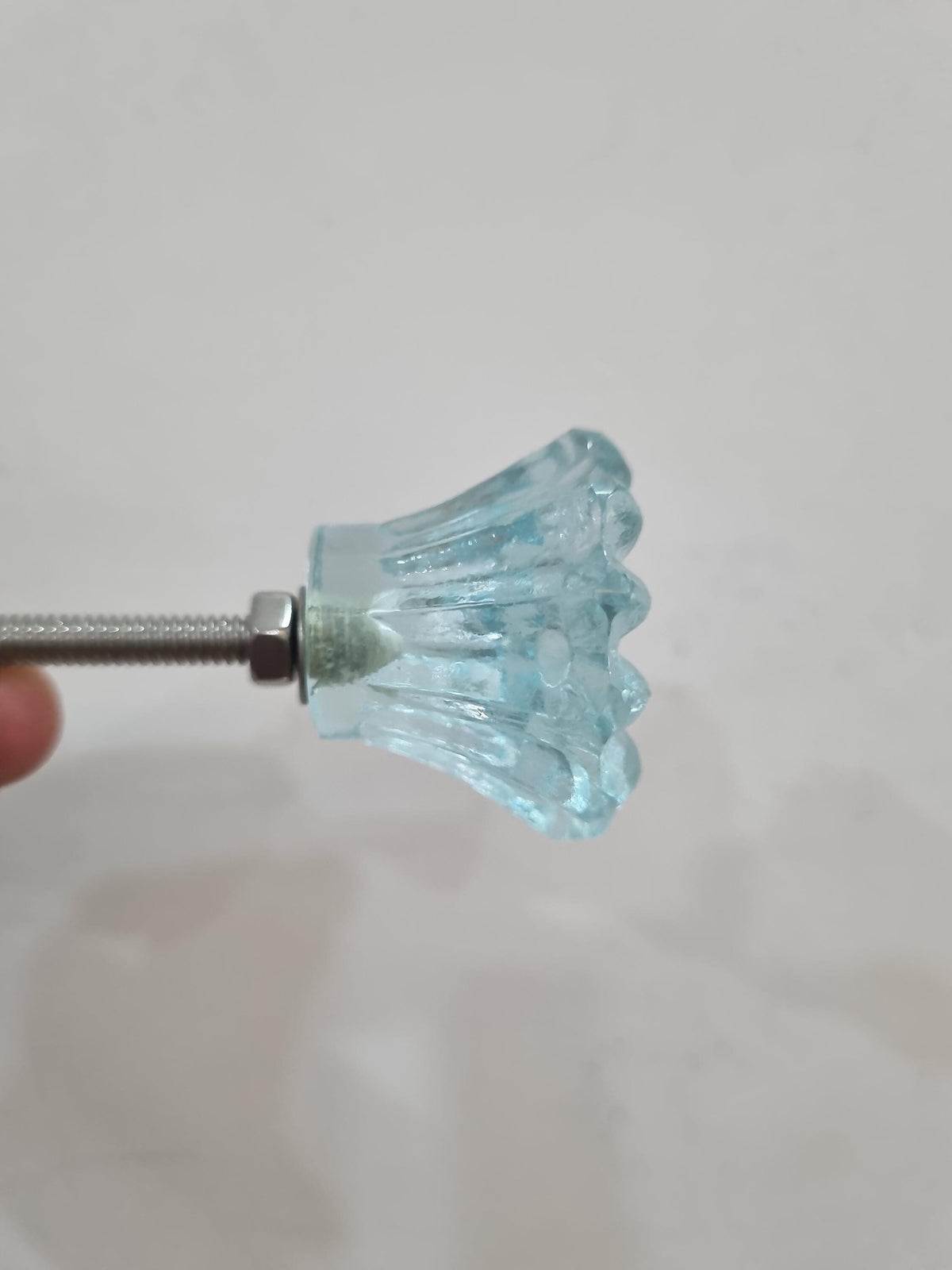 Handmade Daisy Glass Cabinet Knob – Aqua, Mint Green, Clear, Peach Flower Furniture Pull