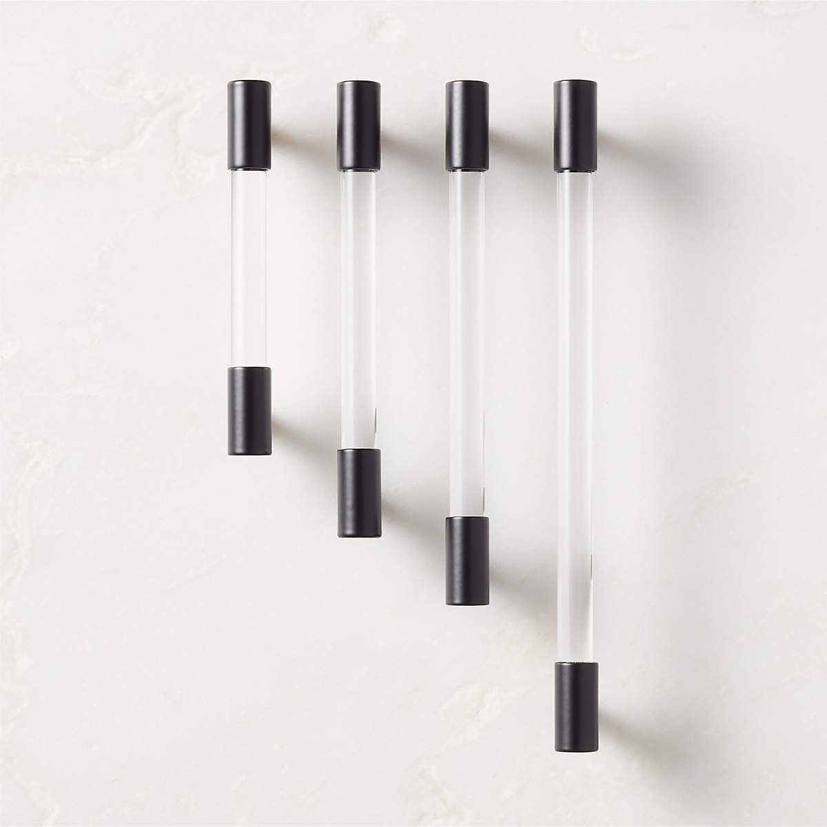 Glass Rod Handles with Black Brass Fittings