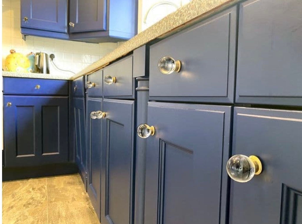 30mm Clear Glass Cabinet Knob | Solid Brass Fittings, Crystal Drawer Pull