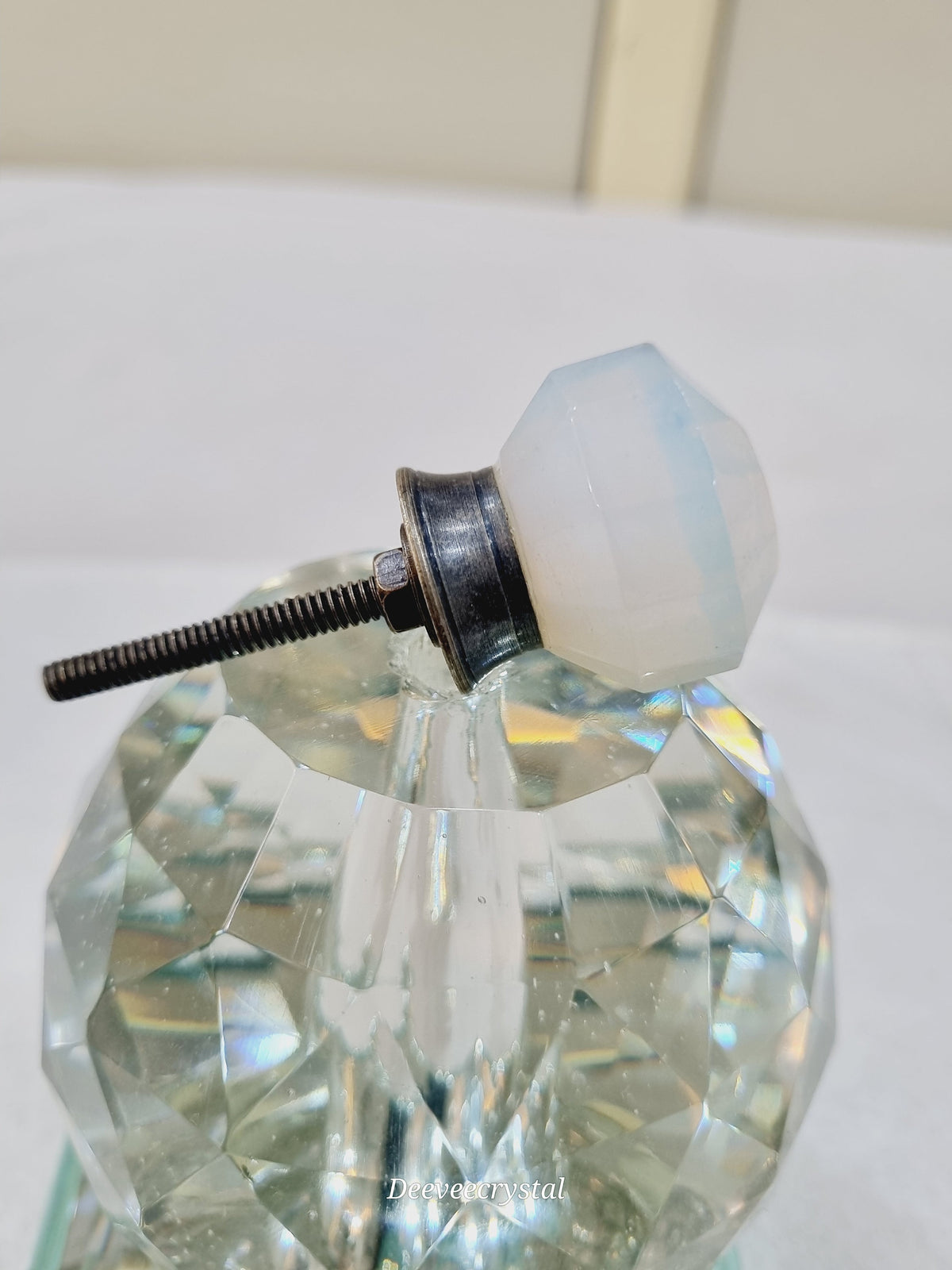 Glass Knob with Antique Fittings - 1.5 inch