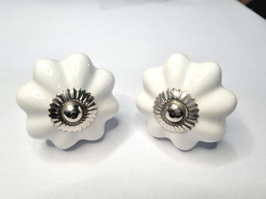 ceramic white melon knob