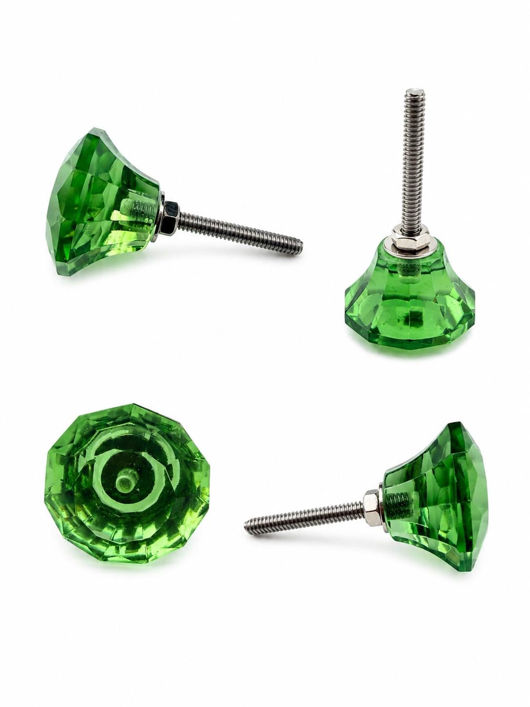 Handmade Faceted Glass Knob – 1.5” | Rust-Free Hardware | Multiple Colors | Cabinet, Drawer, Dresser Pulls"