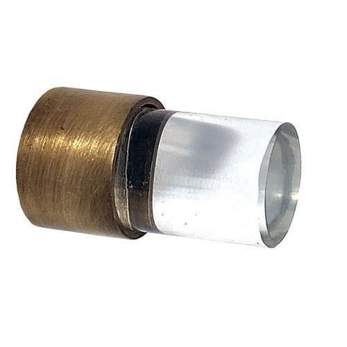 32mm Crystal Glass Door Bolt | Chrome & Black Wall Mounted Door Stop