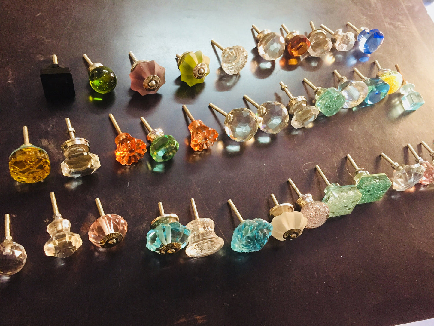 Swirl Glass Furniture Knob - 1.7 Inch