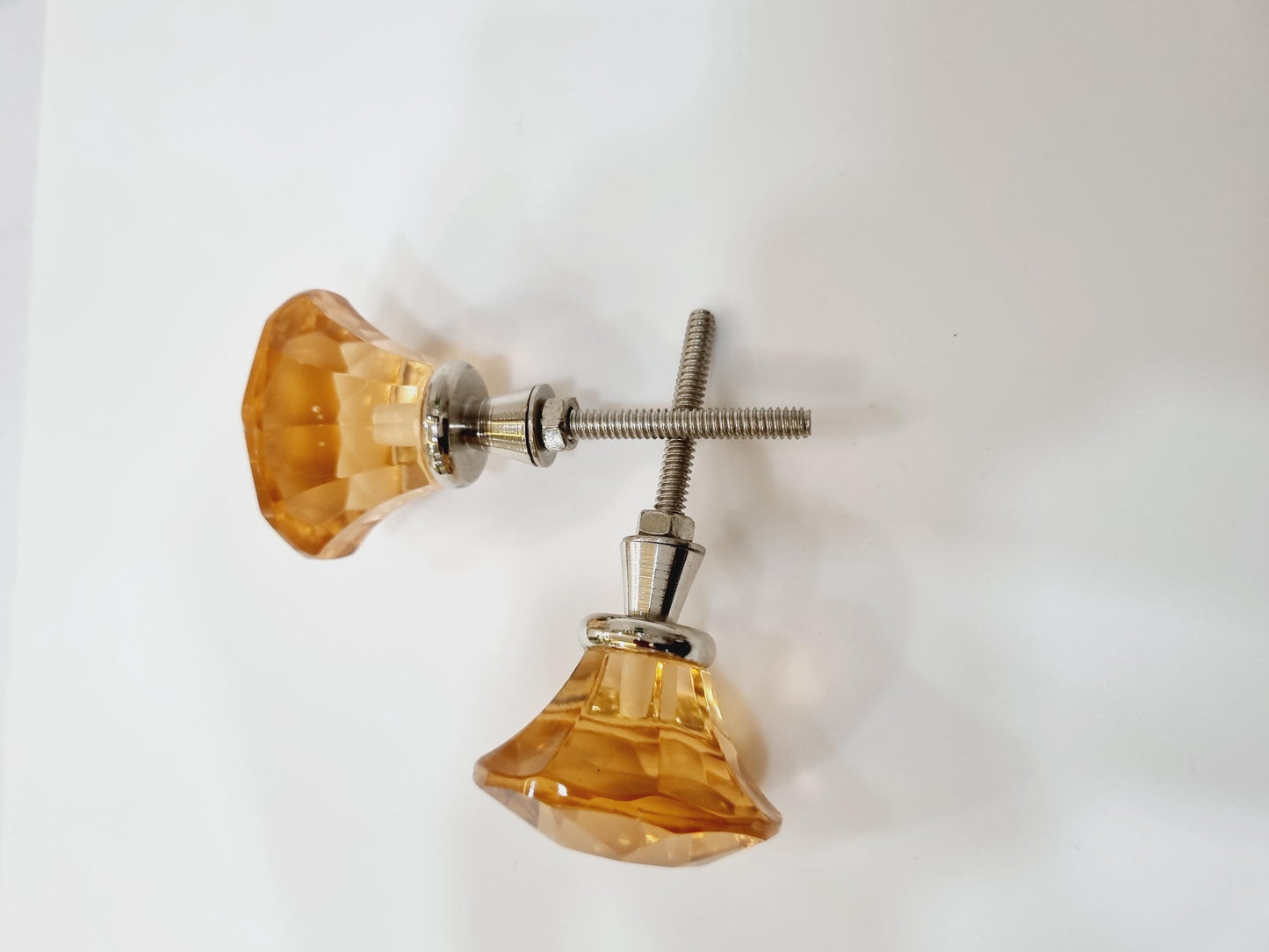 Diamond cut glass knobs with fittings