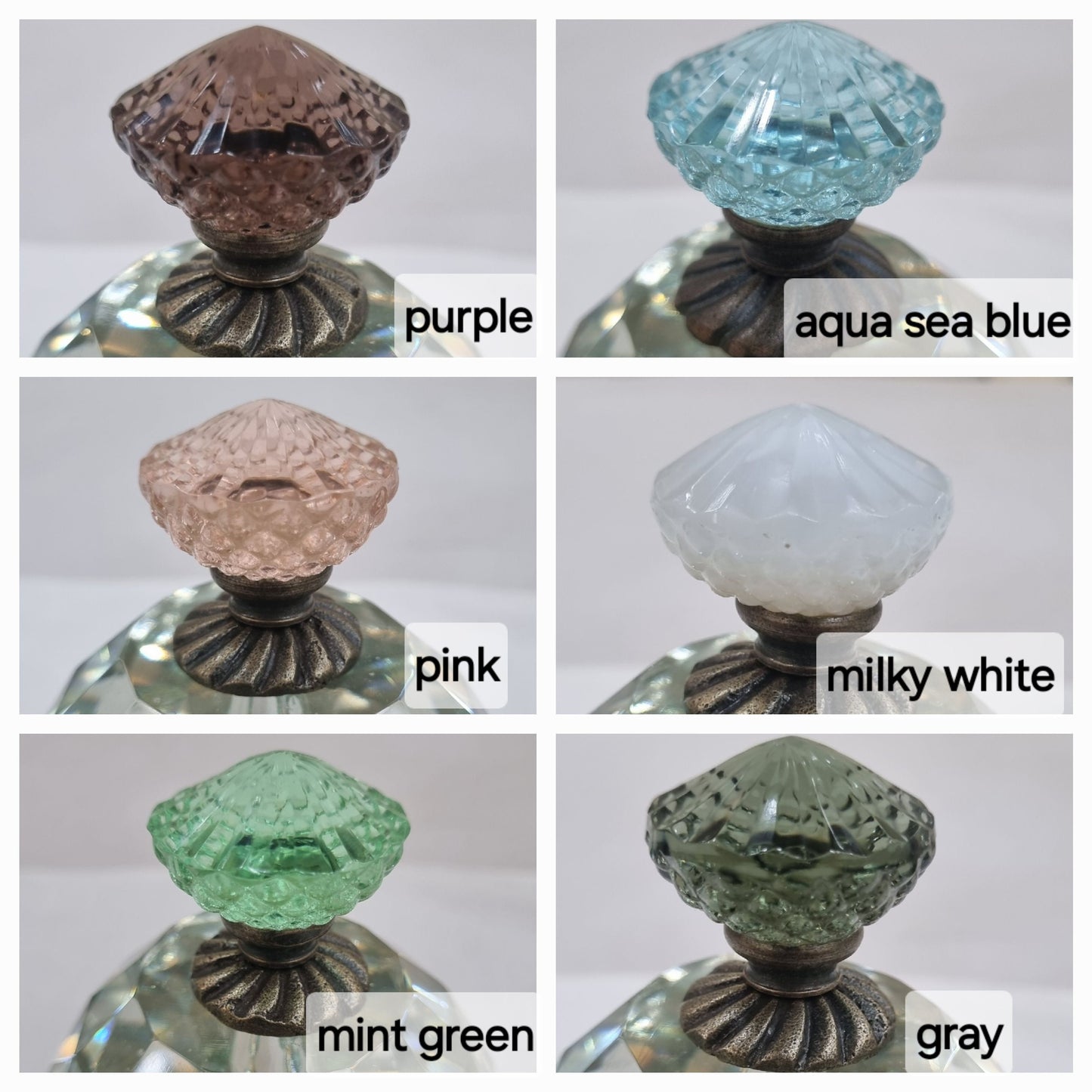 Victorian Style Glass Flower Knob - Antique Bronze Finish