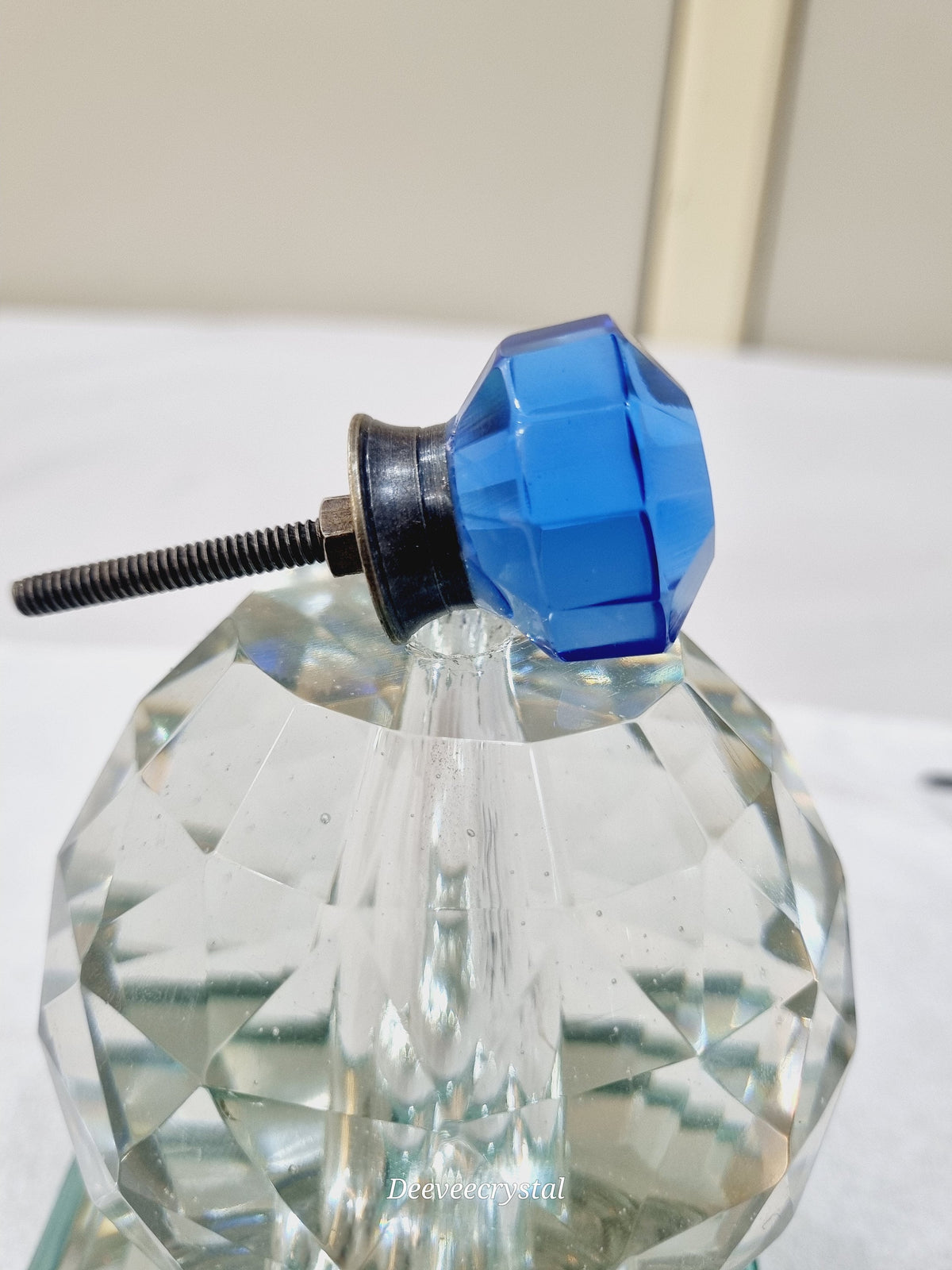Glass Knob with Antique Fittings - 1.5 inch