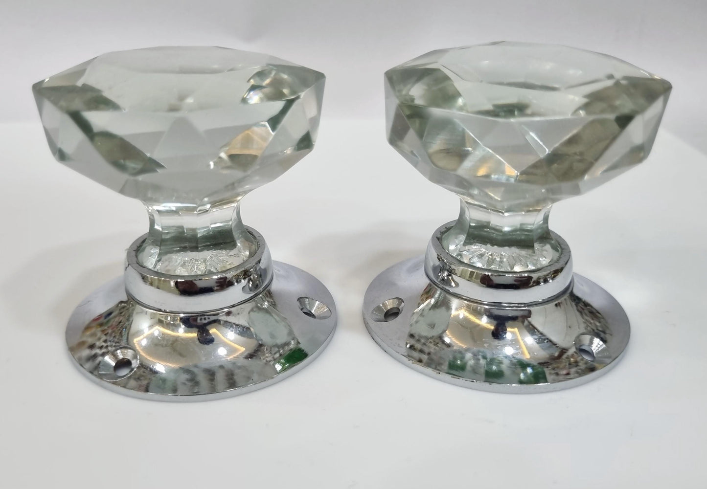 Glass Crystal Cut Faceted Mortise Door Knob – Elegant Vintage Style
