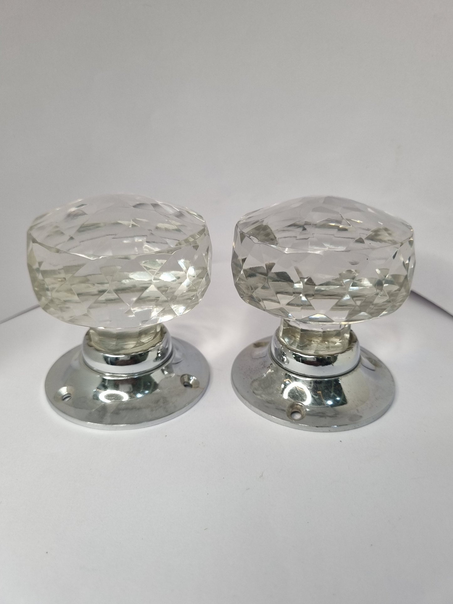 Glass Crystal Cut Faceted Mortise Door Knob – Elegant Vintage Style