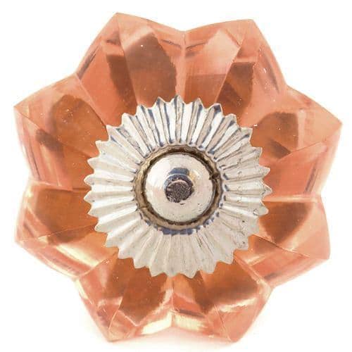 Glass flower cut melon knobs