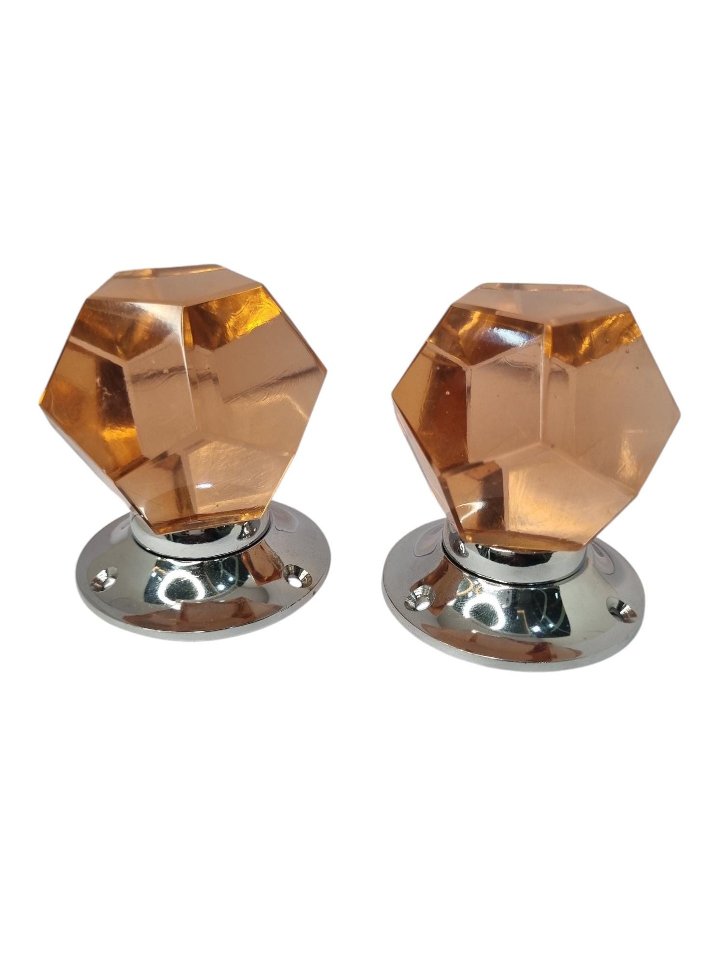 Glass prism mortise door knob