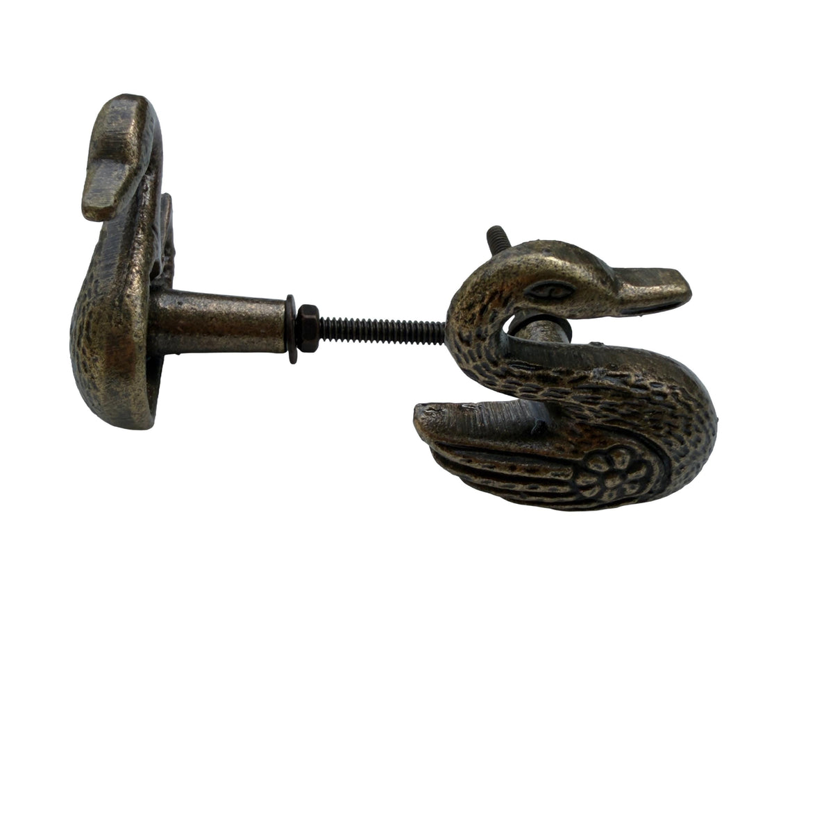 Cast Iron Swan Cabinet Knob – Antique Bronze Rustic Farmhouse Drawer Pull