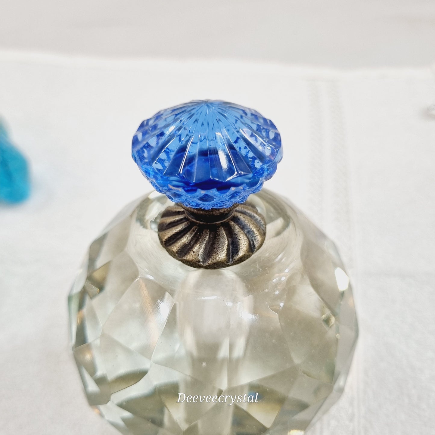 Victorian Style Glass Flower Knob - Antique Bronze Finish