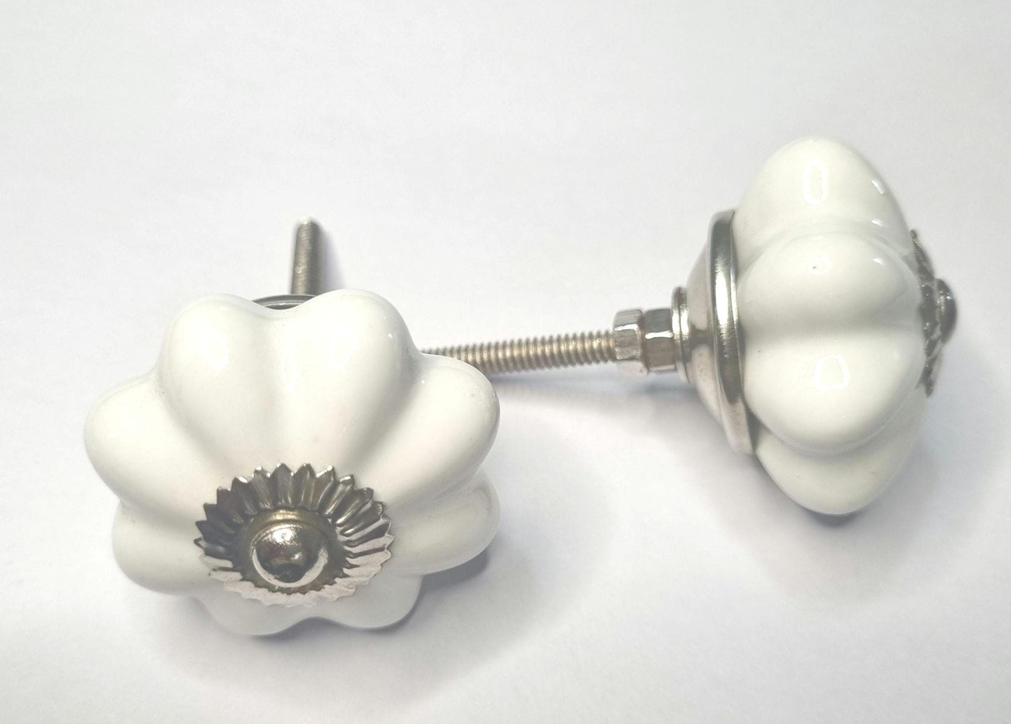 ceramic white melon knob