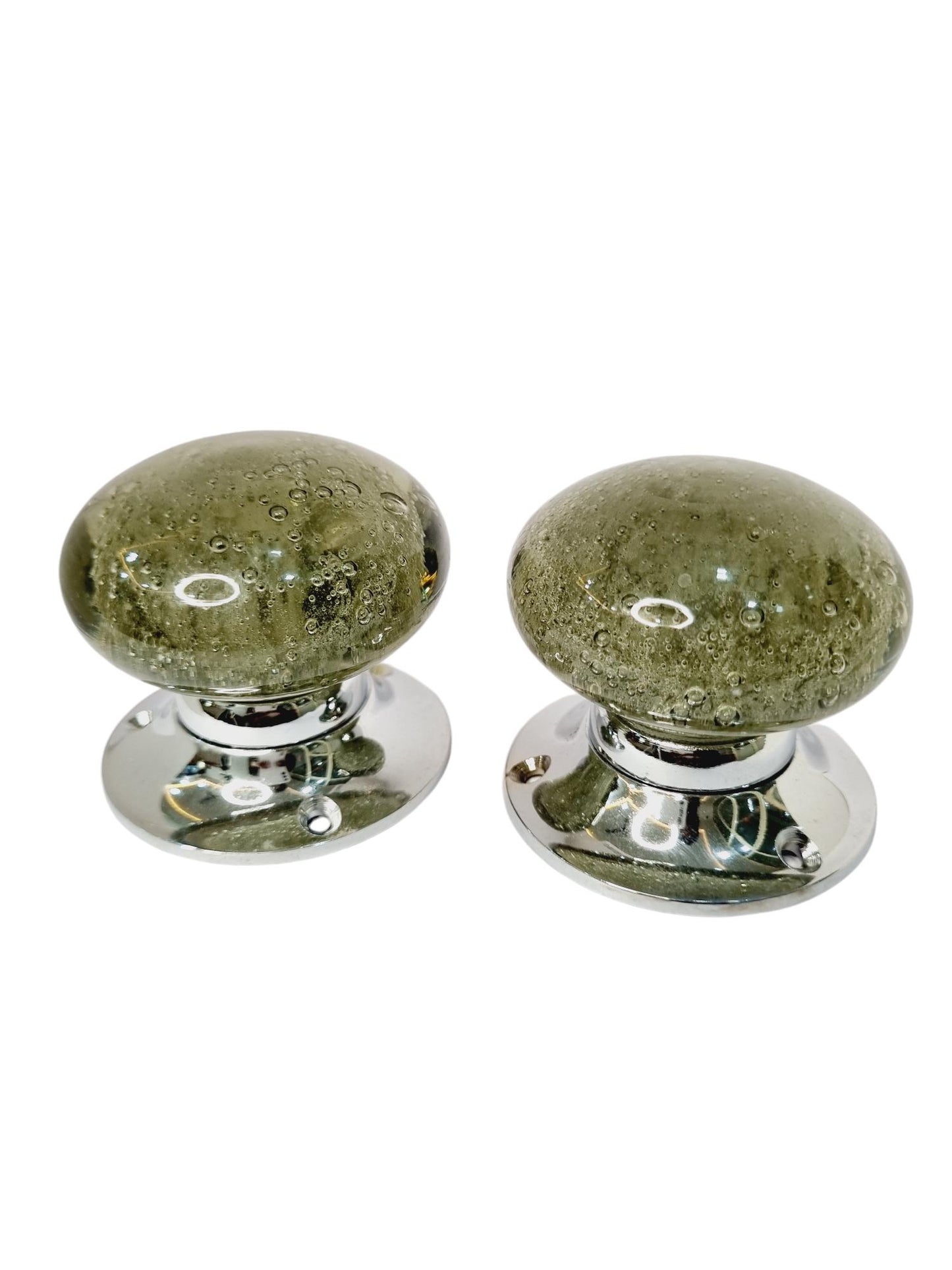 Glass bubbles mortise door knobs