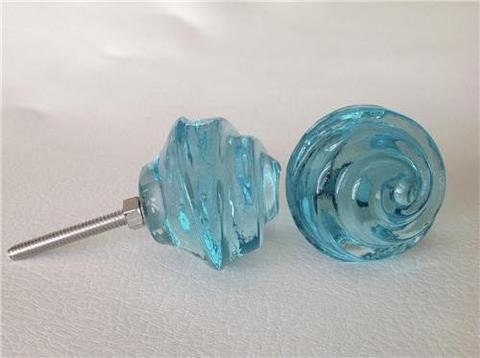 Swirl Glass Furniture Knob - 1.7 Inch