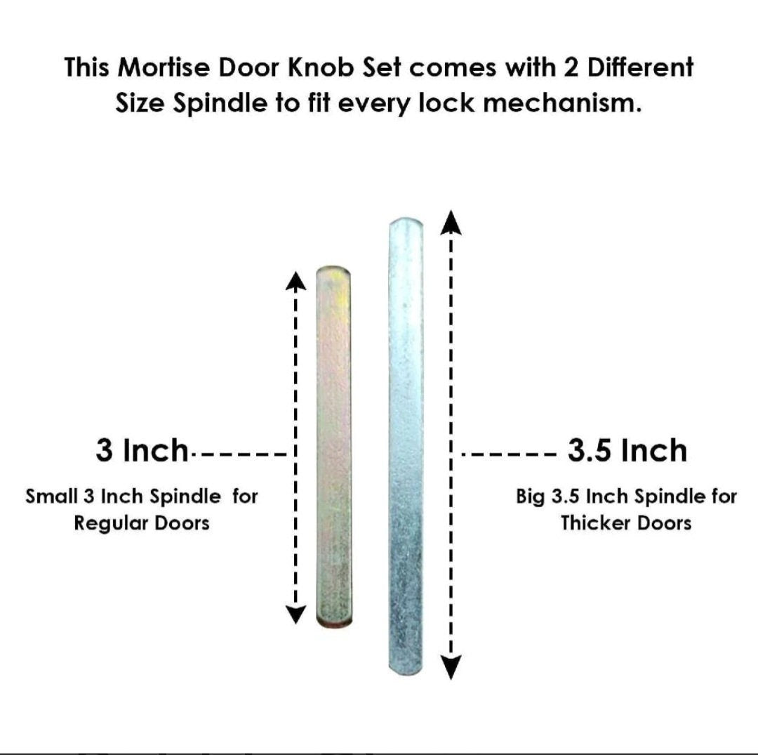 Pink Glass Round Mortise Door Knob (60mm) black finish