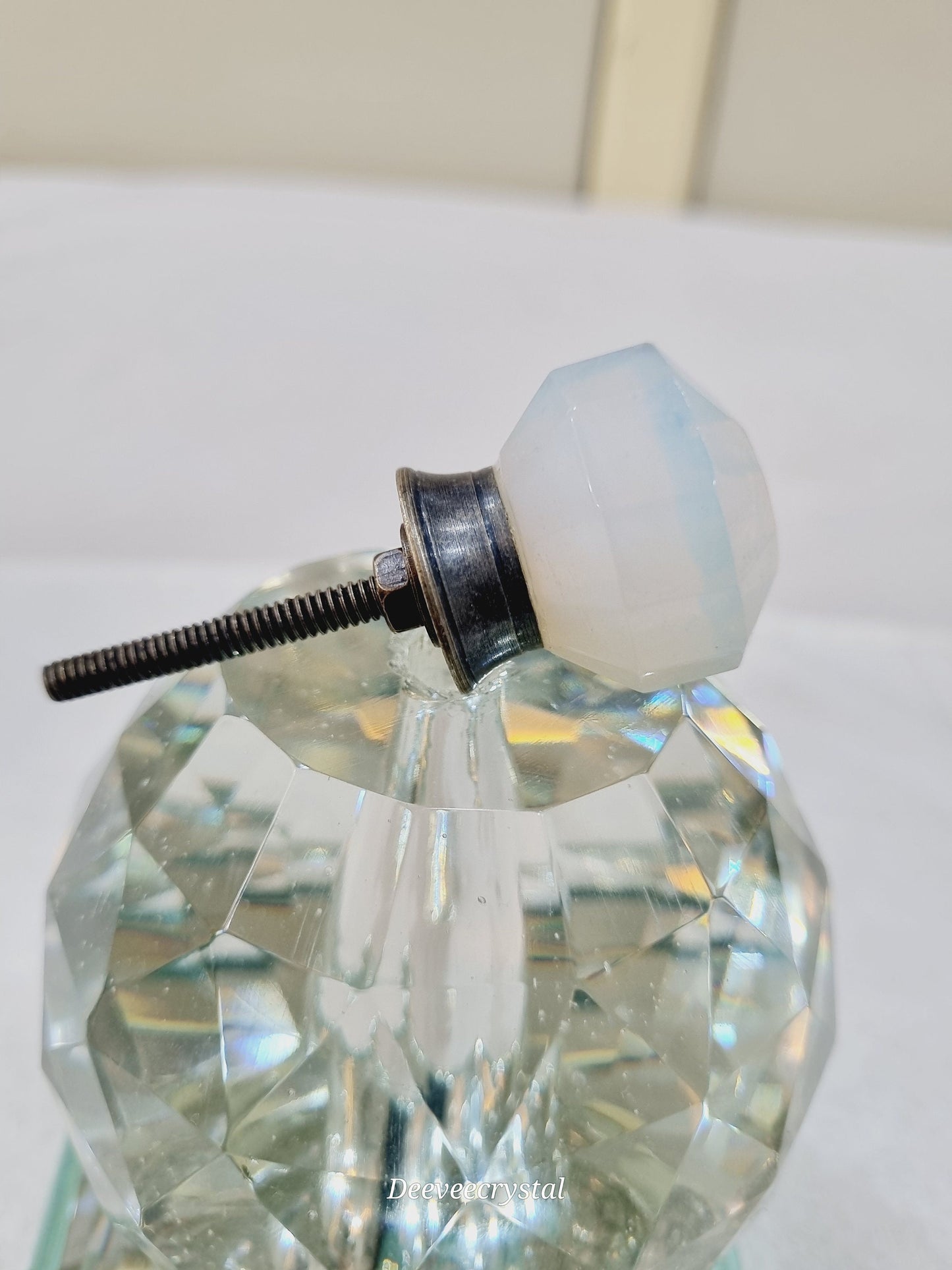 Nag Glass Knob with Antique Fittings - 1.5 inch