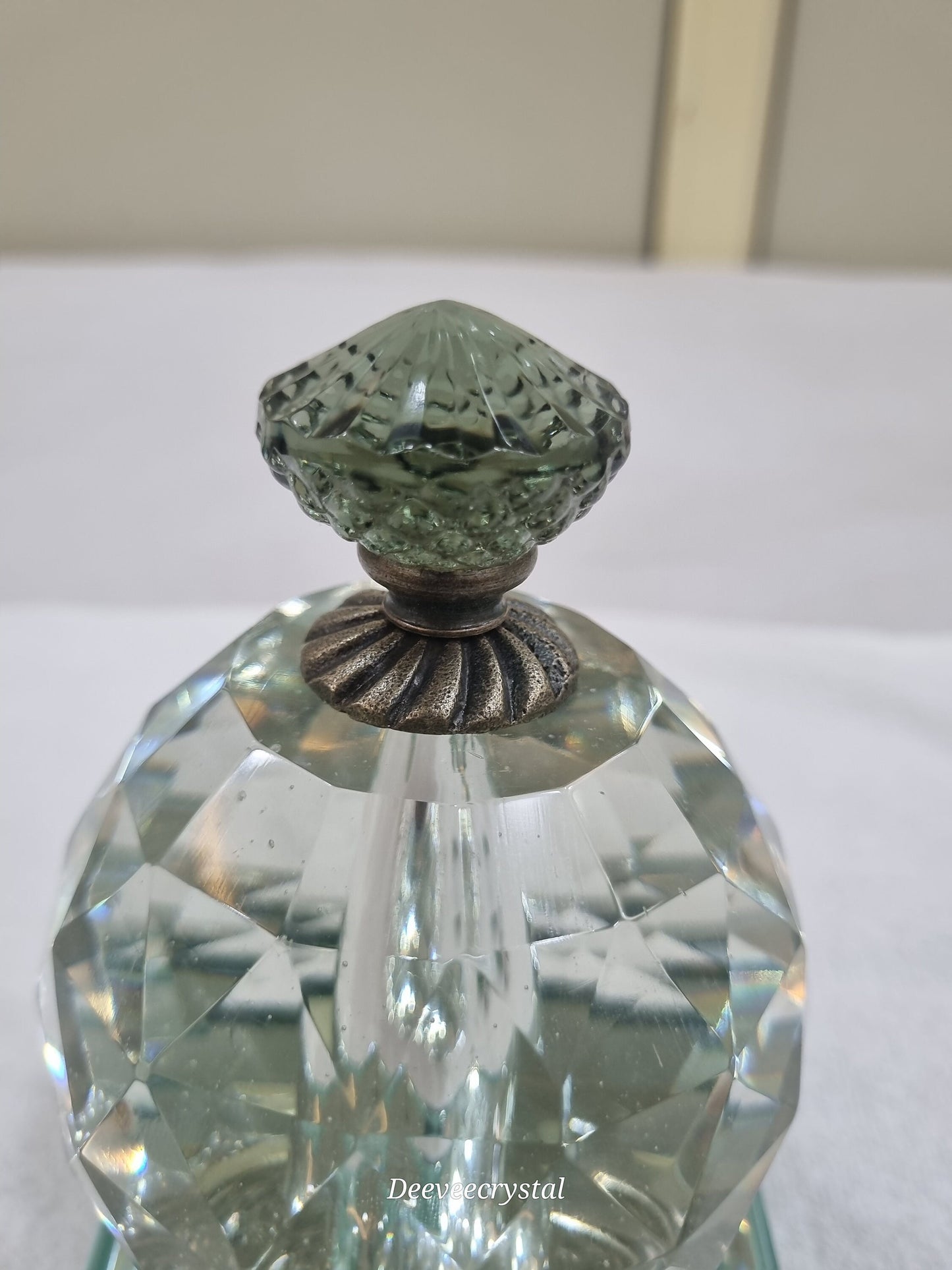 Victorian Style Glass Flower Knob - Antique Bronze Finish