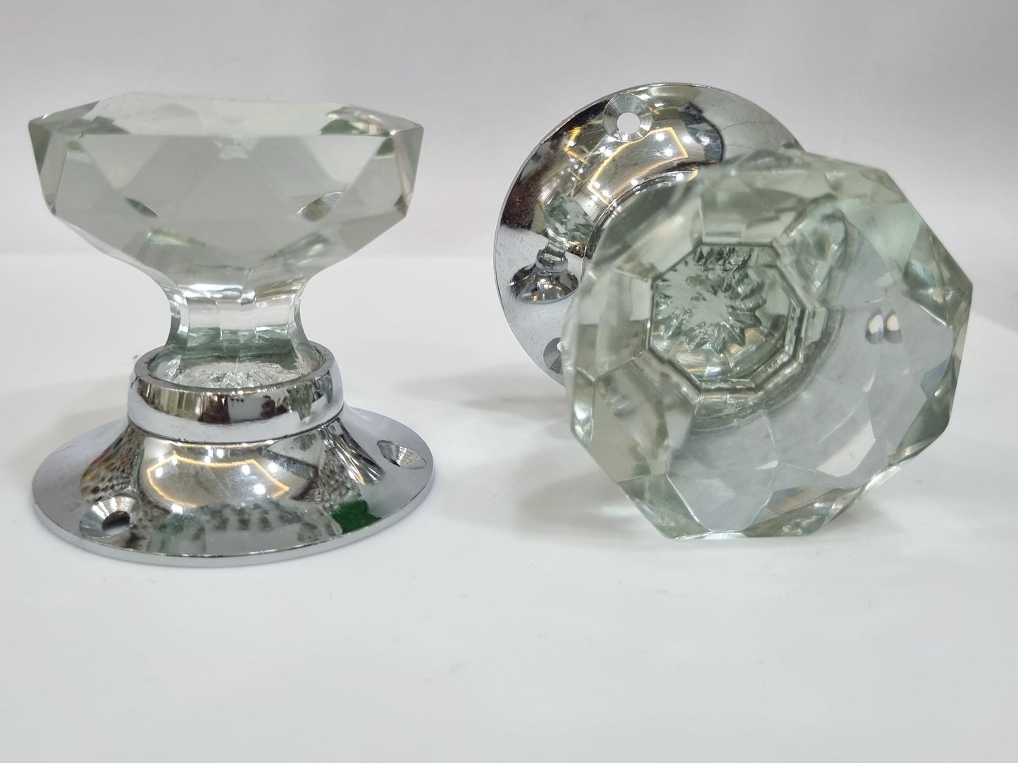 Glass Crystal Cut Faceted Mortise Door Knob – Elegant Vintage Style