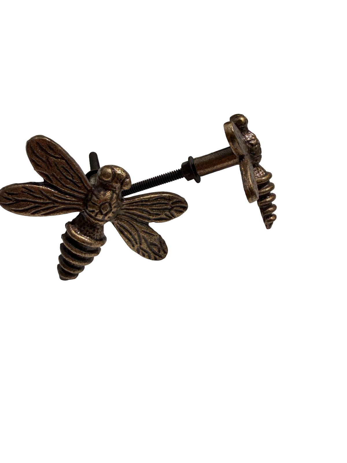 Cast Iron Dragonfly Drawer Knob – Rustic Antique Bronze Furniture Handle