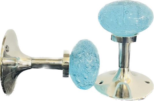 Pair of Aqua Glass 60 mm bubbles tie backs
