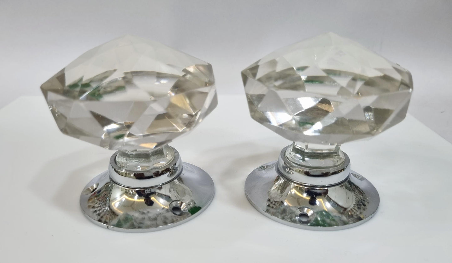 Glass Crystal Cut Faceted Mortise Door Knob – Elegant Vintage Style