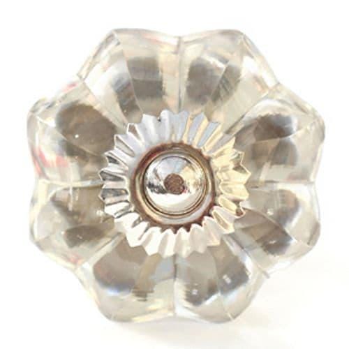 Glass flower cut melon knobs