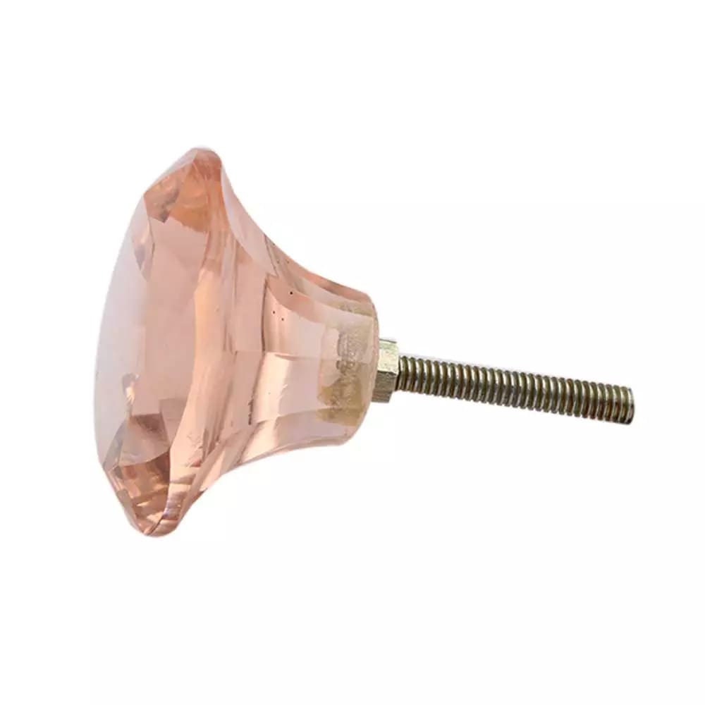 Pink Diamond Cut Glass Knobs - 1.5 inch